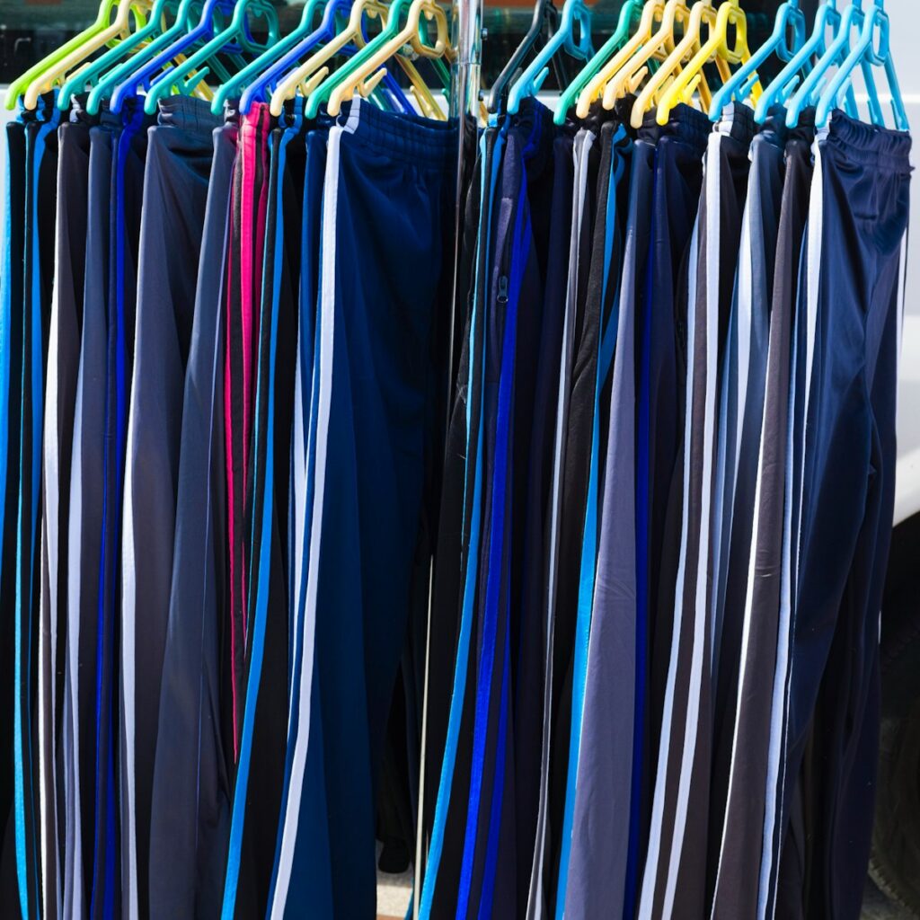 a rack of clothes