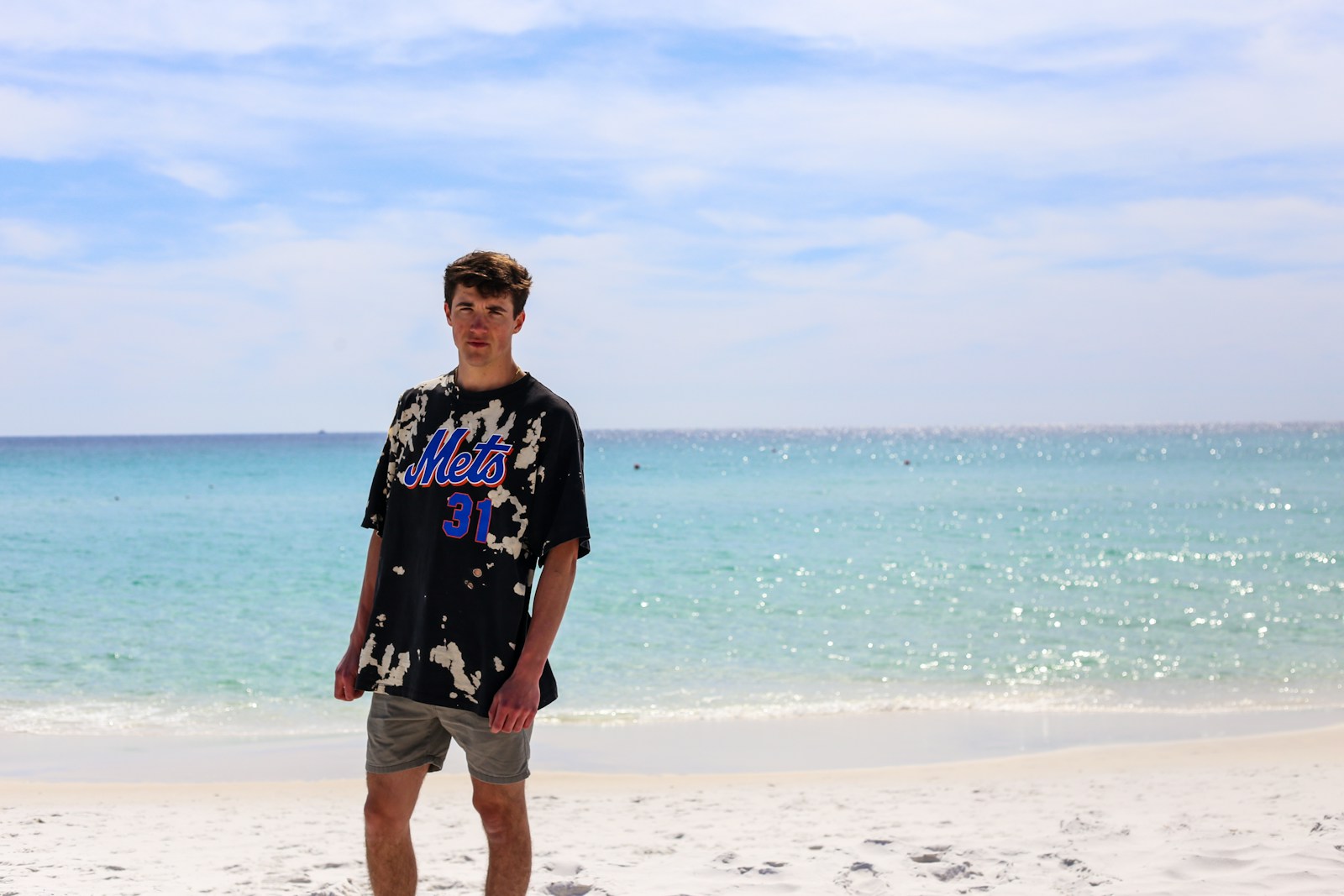 man standing on beach Baseball shirts