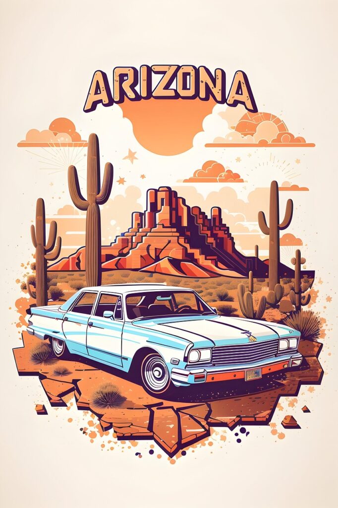 ai generated, t-shirt design, arizona, painting, digital art, t-shirt design, t-shirt design, t-shirt design, t-shirt design, t-shirt design