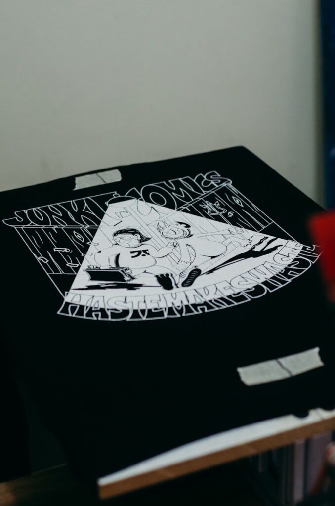 a drawing of a man with a hat on a table