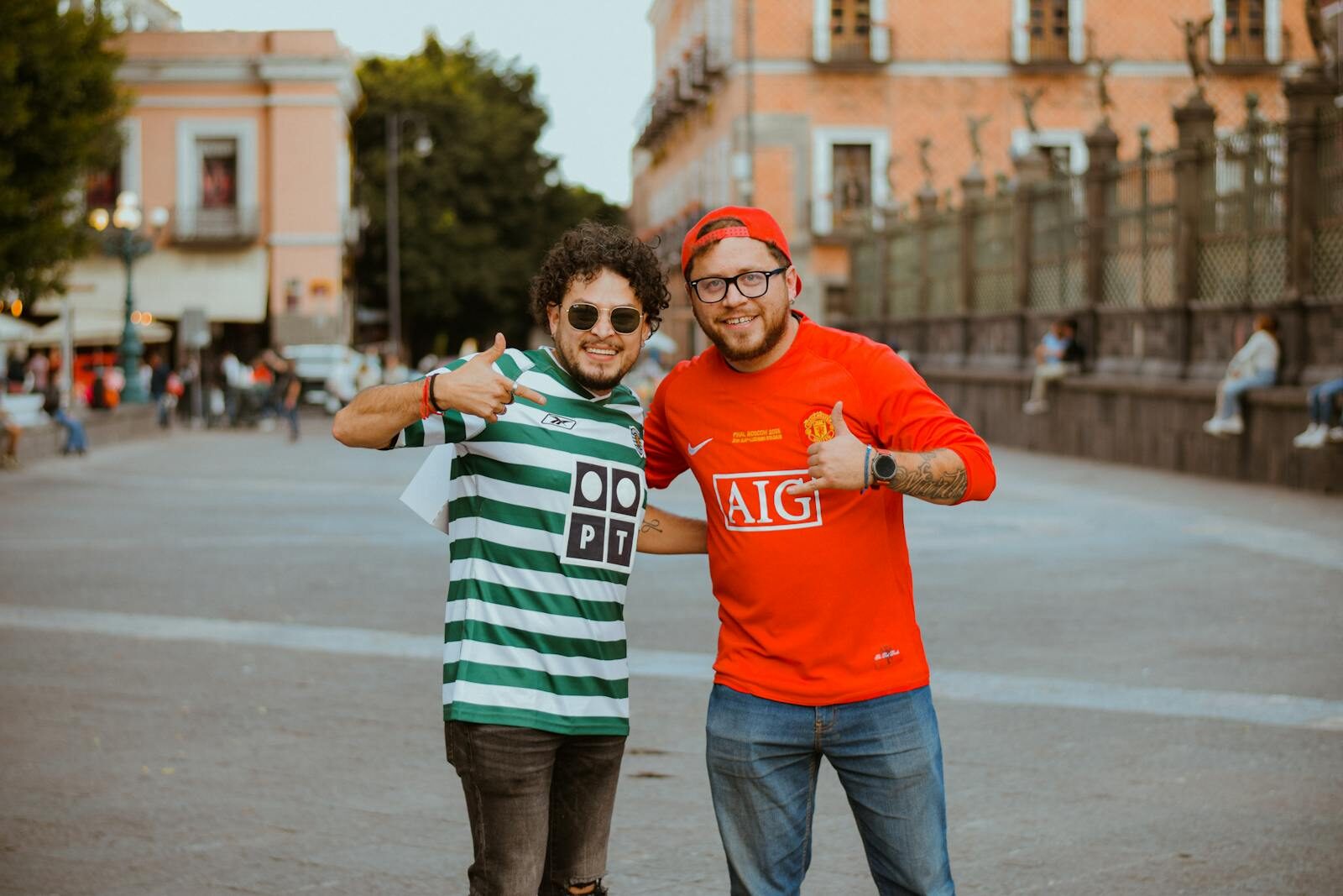 Two friends posing happily outdoors in a city, expressing joy and friendship. DTF Transfers: The Ultimate Beginner’s Guide to Getting Started